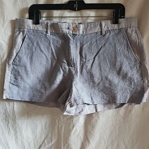 GAP Light Gray Linen-Blend Bermuda Shorts